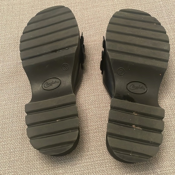 CANDIE’S Black Slip On Sandals with Flowers & Sequins Size 3 Girls - Picture 4 of 13